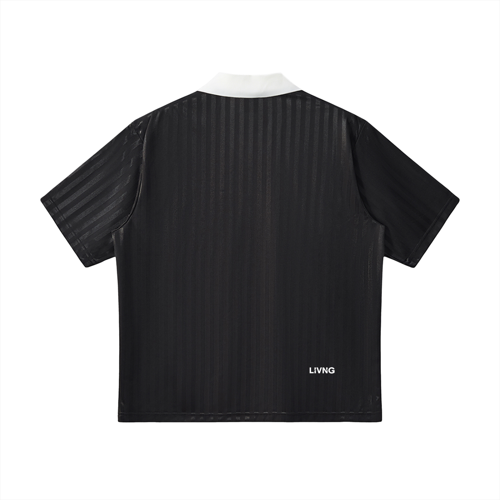 Contrast Collar Striped Soccer Jersey