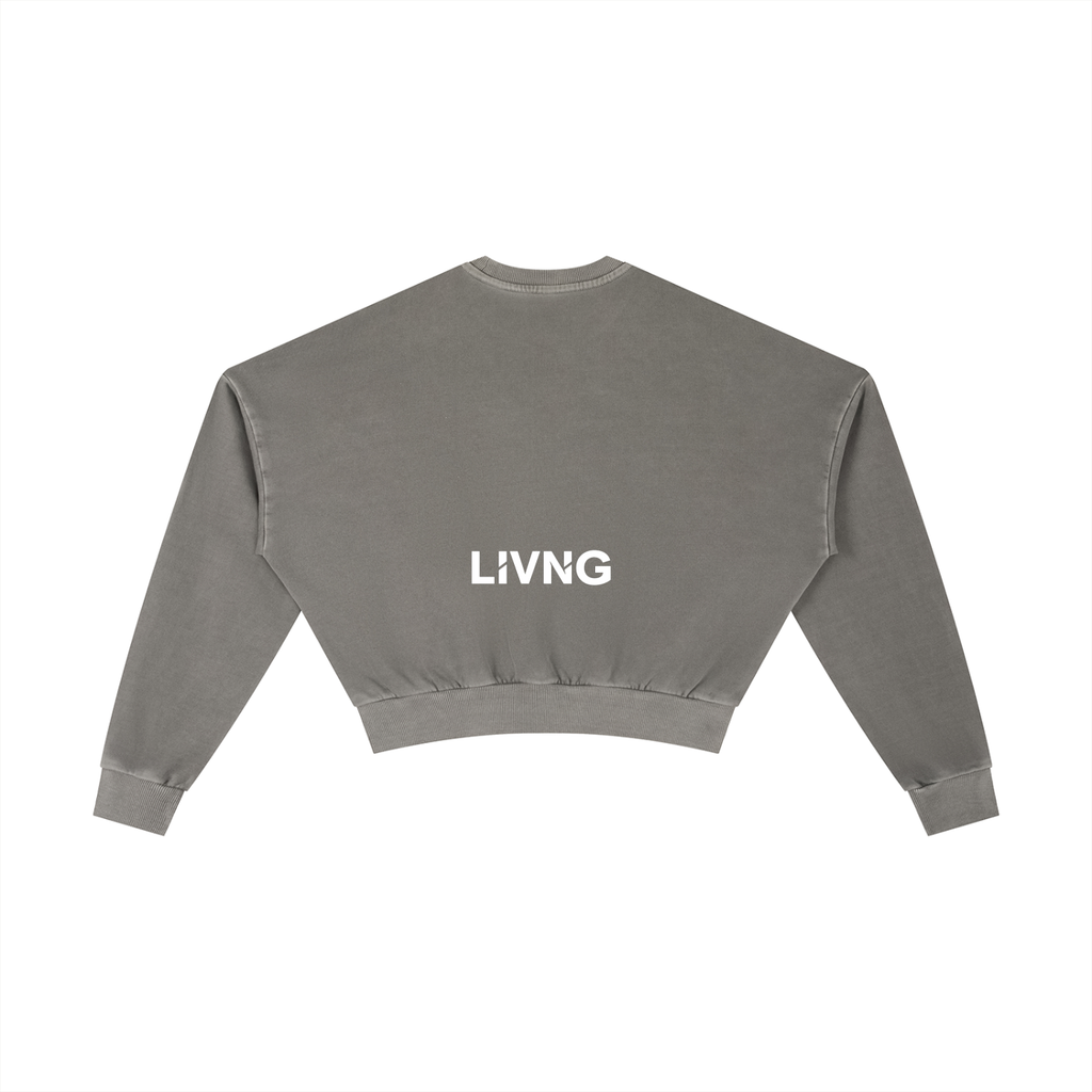 Womens Vintage Washed Cropped Sweatshirt