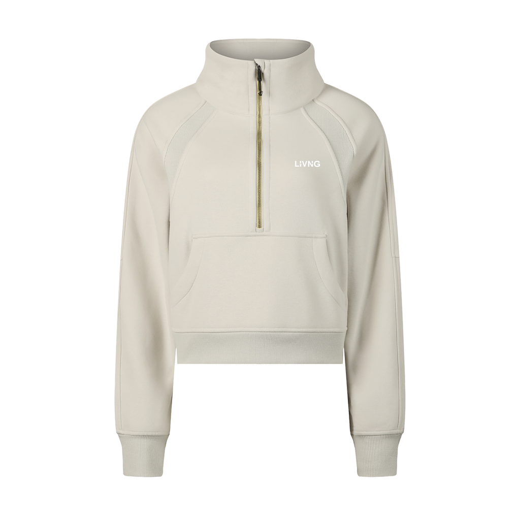 Womens Cropped Half-Zip Sweatshirt