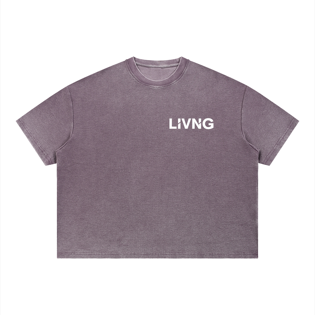 Unisex Vintage Wash Sunfade Boxy Waffle T-Shirt
