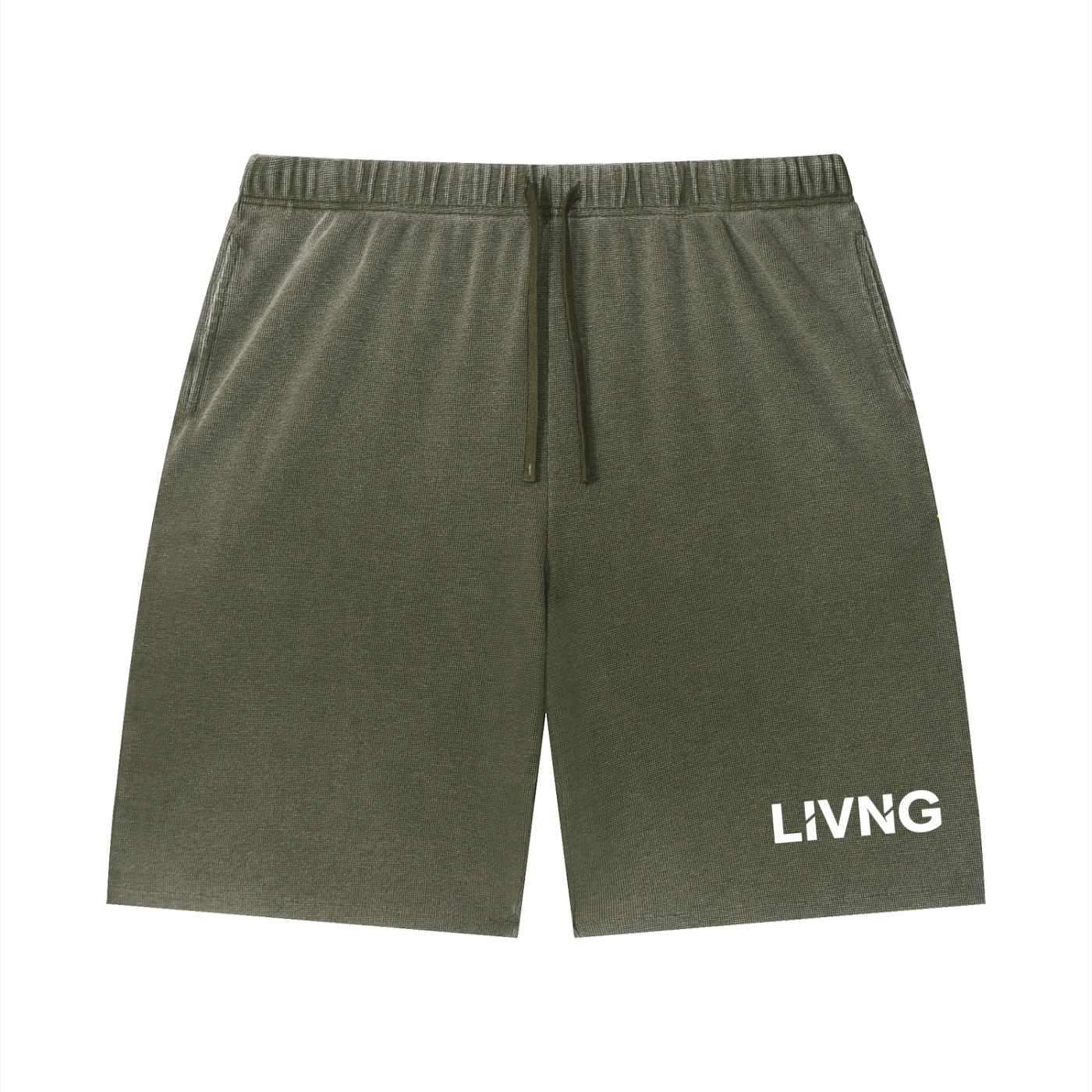Unisex Vintage Wash Sunfade Waffle Raw Hem Shorts