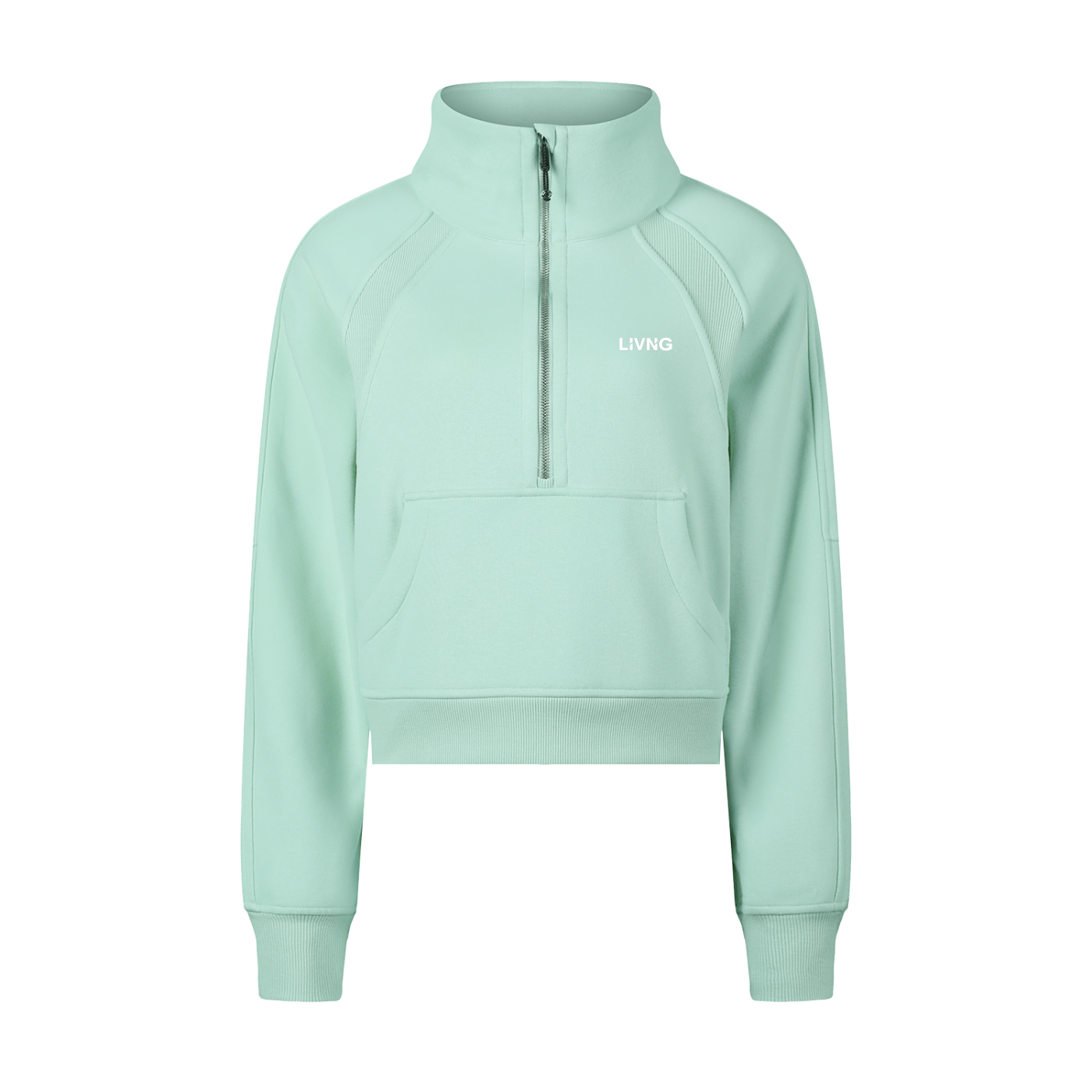 Womens Cropped Half-Zip Sweatshirt