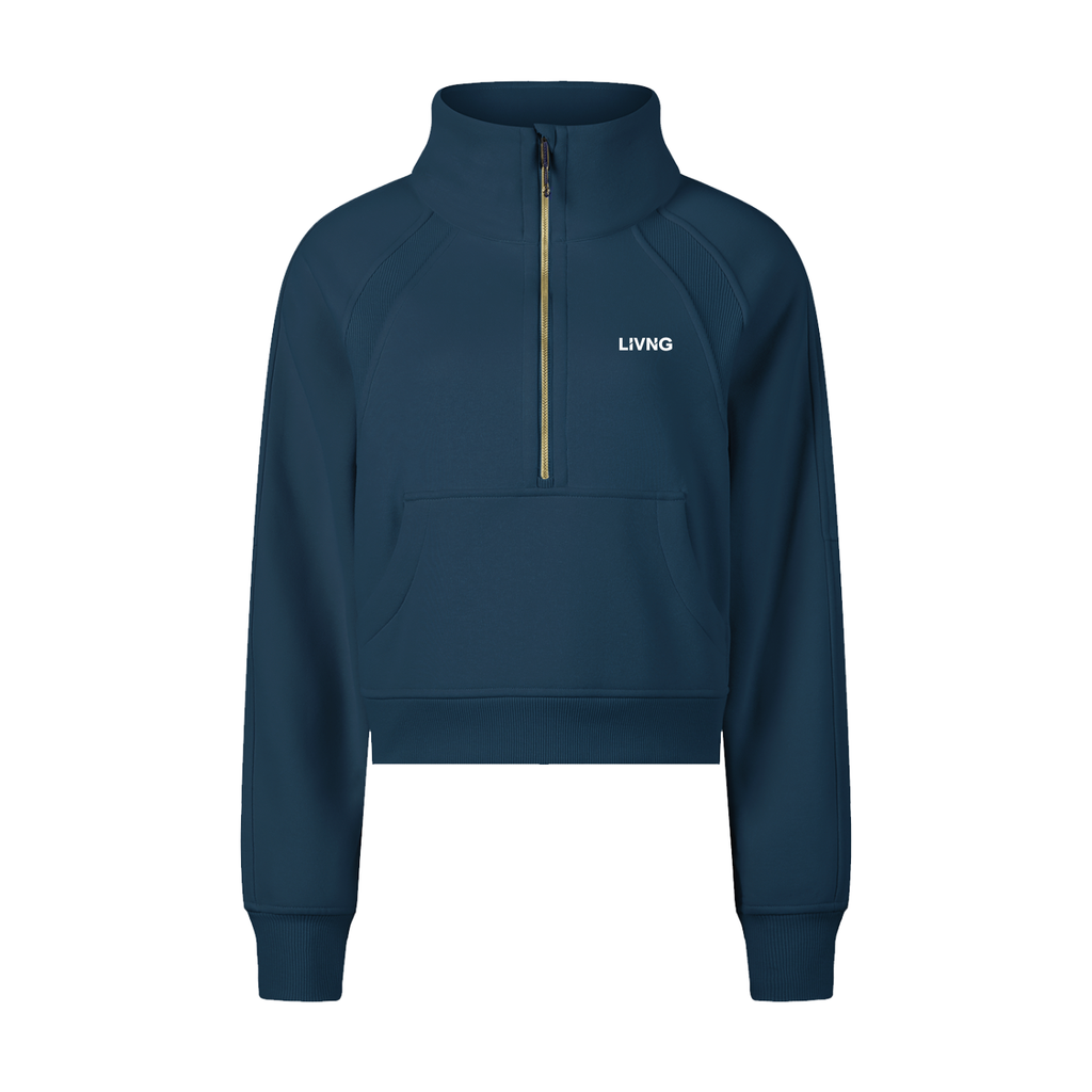 Womens Cropped Half-Zip Sweatshirt